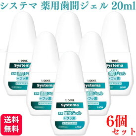 【送料無料】ライオン DENT システマ 薬用歯間ジェル 20ml 6個セット 歯みがき粉 ハミガキ粉 歯科専売品 歯 周 ポケット 歯間部 デンタル デンタルケア 人気 おすすめ 大人 就寝用 ホームケア 自宅 口臭ケア