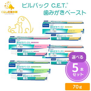 【5個セット】【4種類から選べる】 ビルバック C.E.T. 歯みがきペースト 70g チキン シーフード モルト バニラミント ペット用歯磨き粉 犬猫用 口腔ケア 歯磨き