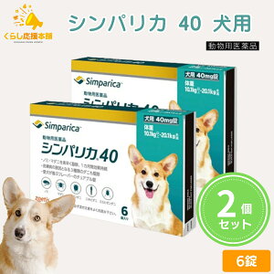 【2個セット】 ゾエティス シンパリカ 40 犬用 6錠 ノミ マダニ 駆除薬 動物用医薬品