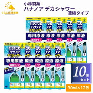 【10個セット】 小林製薬 鼻うがい ハナノア デカシャワー 専用原液 濃縮タイプ 12包入 鼻洗浄