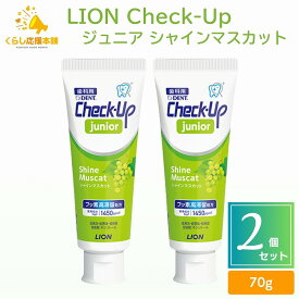 【2個セット】 LION Check-up junior シャインマスカット 子供用 歯磨き粉 チェックアップ 医薬部外品