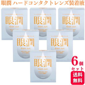 【6個セット】 眼潤 がんじゅん ハードコンタクトレンズ 装着液 12ml 医薬部外品 コンタクト ハード用