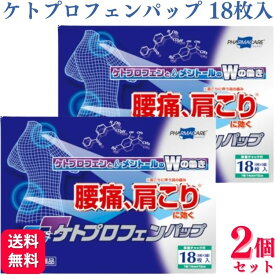 【指定第2類医薬品】【2個セット】 テイコクファルマケア オムニードケトプロフェンパップ 18枚 肩こり 鎮痛