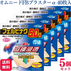 【第2類医薬品】【5個セット】 テイコクファルマケア オムニードFBプラスターα 40枚 鎮痛 消炎 テープ剤