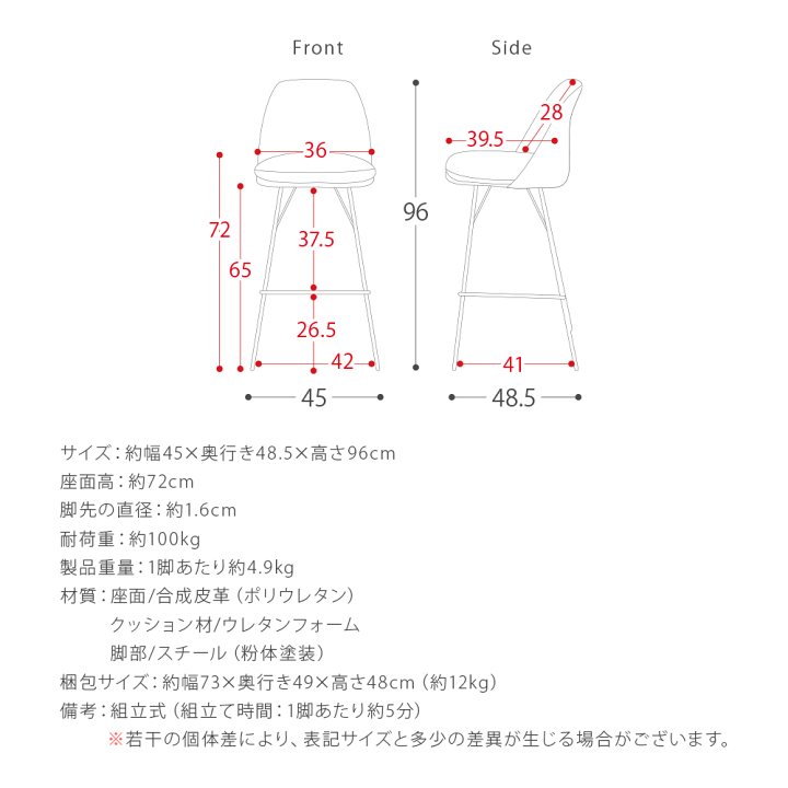 楽天市場】カウンターチェア 2脚セット 背もたれ付き 4本脚 バーチェア