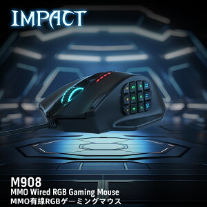 Redragon M908 Impact RGB LED MMO �Q�[�~���O�}�E�X�A12�T�C�h�{�^���A���w���L���G���S�m�~�N�X�Q�[�}�[�}�E�X�A�ő�12,400DPI�A�����x�A20�v���O�����\�}�N���V���[�g�J�b�g�A�R���t�H�[�g�O���b