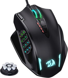 Redragon M908 Impact RGB LED MMO �Q�[�~���O�}�E�X�A12�T�C�h�{�^���A���w���L���G���S�m�~�N�X�Q�[�}�[�}�E�X�A�ő�12,400DPI�A�����x�A20�v���O�����\�}�N���V���[�g�J�b�g�A�R���t�H�[�g�O���b