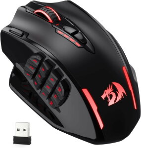 Redragon M913�C���p�N�g�G���[�g���C�����X�Q�[�~���O�}�E�X�A16000 DPI�L��/����RGB�Q�[�}�[�}�E�X�A16�v���O���}�u���{�^���A45���ԃo�b�e���[�ƃv�����w���Z���T�[�A12�T�C�h�{�^��MMO�}�E�X