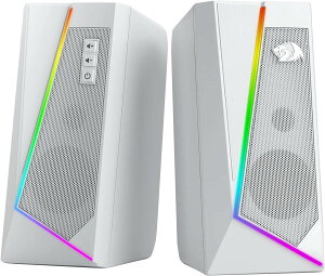 Redragon GS520 RGB �f�X�N�g�b�v�X�s�[�J�[ 2.0�`�����l�� PC �R���s���[�^�[�X�e���I�X�s�[�J�[ 6�̃J���t����LED���[�h �������ꂽ�T�E���h�ƊȒP�ȃA�N�Z�X�{�����[���R���g���[�� USB�d�� 3.