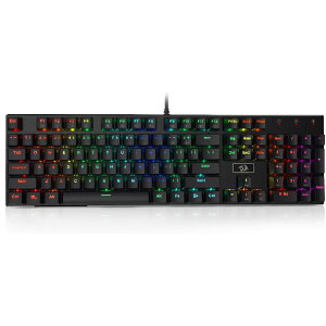 �������� Redragon K556 �Q�[�~���O�L�[�{�[�h ���J�j�J�� �L�� 104�L�[ �z�b�g�X���b�v ���� �u���E���X�C�b�` �A���~�x�[�X �É� �z���t�H�[�� RGB �o�b�N���C�g �J�X�^�� PC �p�\�R�� ���ϋv �M