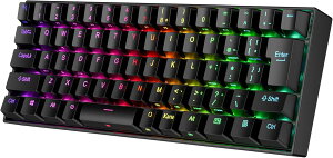 Redragon K630 60% �L�� RGB �Q�[�~���O�L�[�{�[�h�A61�L�[ �R���p�N�g���J�j�J���L�[�{�[�h�A�V���o�[�X�C�b�`�A�v���h���C�o�[�T�|�[�g�A�u���b�N