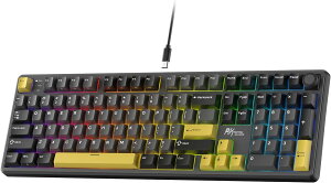 RK ROYAL KLUDGE X104 �t���T�C�Y���J�j�J���L�[�{�[�h�A�L���N���[�~�[�Q�[�~���O�L�[�{�[�h�i�e���L�[�ƃm�u�t���j�A104�L�[�A���j�A�X�C�b�`�ARGB�o�b�N���C�g�AWindows/Mac�p�I�����C���\�t�g