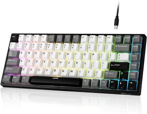 RK ROYAL KLUDGE RK84 �L�� 75% RGB �z�b�g�X���b�v�Ή����J�j�J���Q�[�~���O�L�[�{�[�h�AUS QWERTY ���C�A�E�g