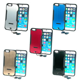 送料無料 iPhone6 plus / iPhone6s plusケース アイフォンケース スマホケース 落としにくいデザイン TPUケース とアルミパネルのコンビ スマホスタンド ストラップ付 4色