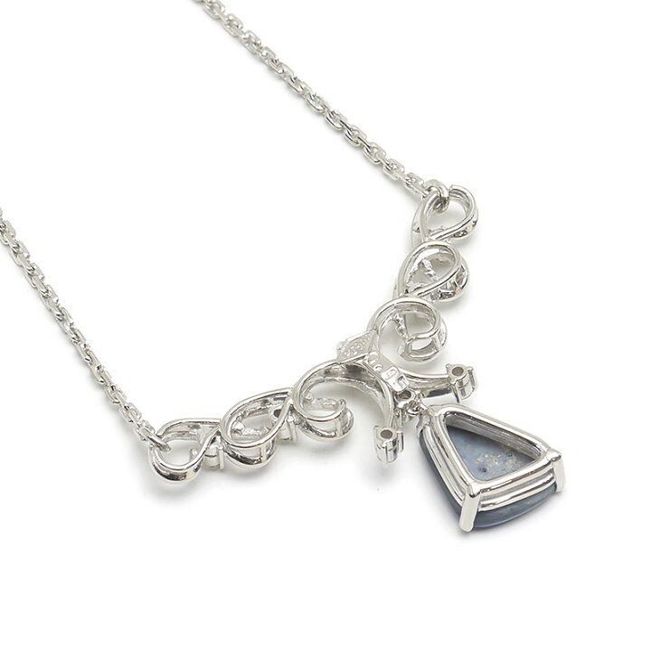 楽天市場】【中古】ブラックオパールダイヤモンドネックレス Pt900  