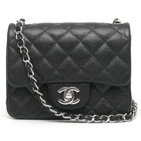 【中古】シャネル CHANEL ミニマトラッセ チェーンショルダーバッグ キャビアスキン ココマーク 黒 ブラック 美品【質屋鑑定品】