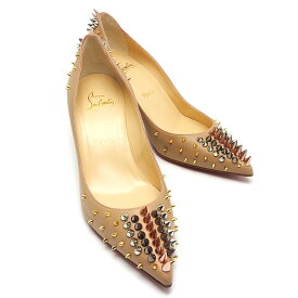 未使用｜【中古】クリスチャンルブタン Christian Louboutin レザーパンプス スパイクスタッズ 36.5(約23.5cm) ヒール約7cm ※訳アリ特価【質屋鑑定品】