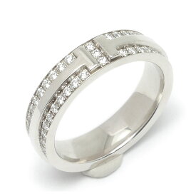 【中古】ティファニー Tiffany&Co Tナロー パヴェダイヤモンドリング #6.5 約6.5号 K18WG ホワイトゴールド 箱付き 美品【質屋鑑定品】