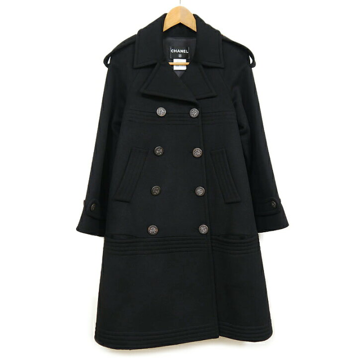 楽天市場】【中古】シャネル CHANEL ダブルロングコート ウール100 
