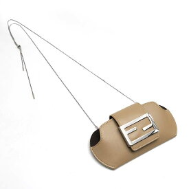 【中古】フェンディ FENDI サングラスケース チェーンショルダー FFロゴプレート ブラウン【質屋鑑定品】