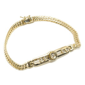 【中古】ダイヤモンドブレスレット K18YG・ダイヤ0.20ct 喜平ブレス【質屋鑑定品】