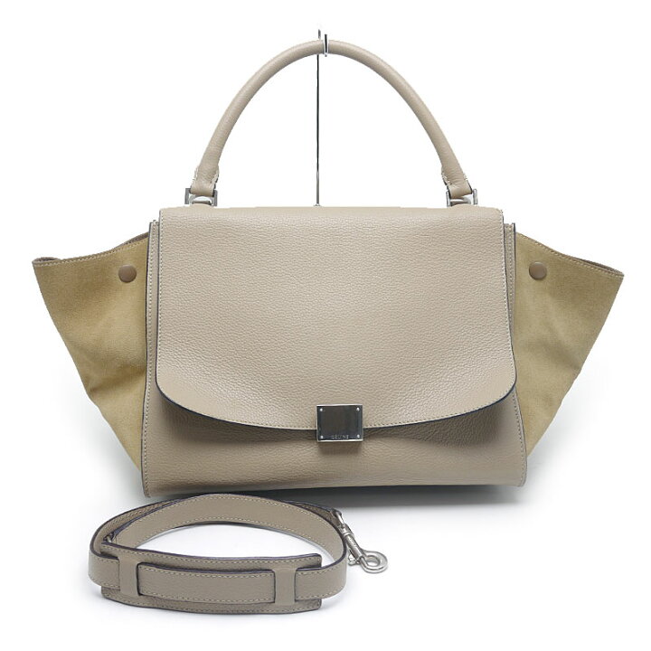 楽天市場】【中古】セリーヌ CELINE トラペーズ ミディアム グレー系  