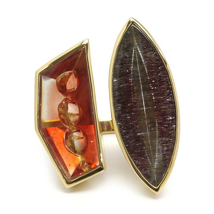 楽天市場】【中古】天然石フォークリング 約13.5号 K18YG  