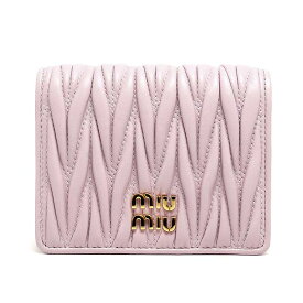 【中古】ミュウミュウ miumiu 2つ折り財布 5MV204 レザー マテラッセ ピンク 【質屋鑑定品】