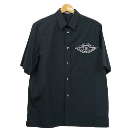 【中古】エアディオール Dior×NIKE 胸元ロゴ コットン 半袖シャツ 033C502A1581 38 ネイビー 【質屋鑑定品】