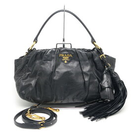 【中古】プラダ PRADA 2WAYハンドバッグ BN1647 レザー ブラック ワンショルダー 【質屋鑑定品】