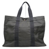 □HERMES（エルメス）良品 / キャンパス素材 /トートバッグ / グレー系 
