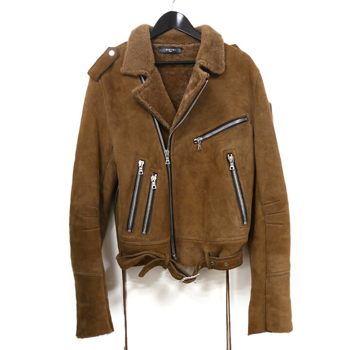 楽天市場】【中古】アミリ AMIRI ムートンレザー ライダースジャケット 