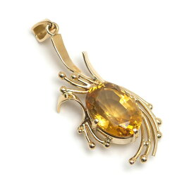 【中古】シトリンペンダントトップ K18YG 天然クォーツ イエローゴールド【質屋鑑定品】