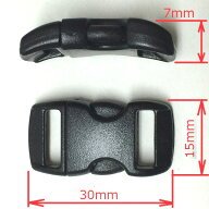 ★サイドリリースバックル／15x30mm（ラグ幅10mm）／ブラック★サバイバルブレスレット・アウトドア・パ…