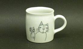 【砥部焼】ねこマグカップ【陶彩窯】ネコ　陶器　焼物　マグカップ　カップ