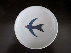 【砥部焼】ツバメ1羽　青色　小皿【陶彩窯】陶器　焼物　食器　皿　陶芸品　陶磁器