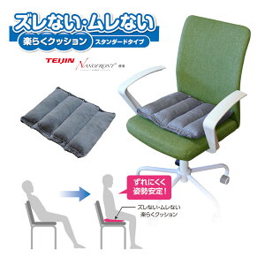 帝人 ナノフロント ムレない ズレない 腰痛対策 洗えるクッション 33×40cm 楽らくクッション 体圧分散クッション テレワーク スタンダード‐長時間 クッション 座布団 抗菌 防臭 丸洗い 車用