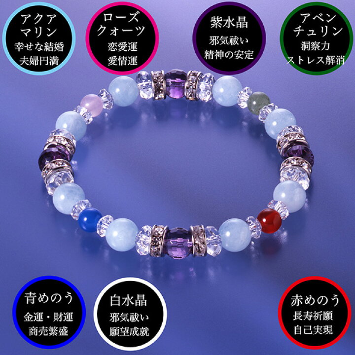 楽天市場】アクアマリン 七貴石 ブレスレット‐BL_490 アクアマリン 