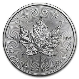 カナダ メイプル銀貨 メイプルリーフ5ドル 1オンス銀貨 2020年 未使用