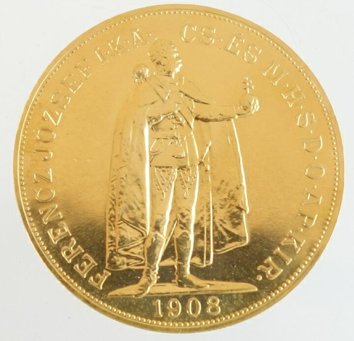 楽天市場】ハンガリー フランツ・ヨーゼフ 100コロナ金貨 1908年 