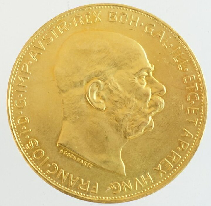 楽天市場】オーストリアフランツ・ヨーゼフ1世 100クローネ金貨1915年 