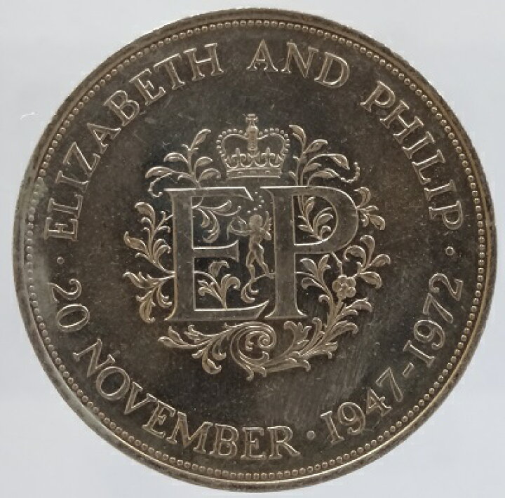 楽天市場】イギリス エリザベス女王 銀婚式記念 25ニューペンス白銅貨 