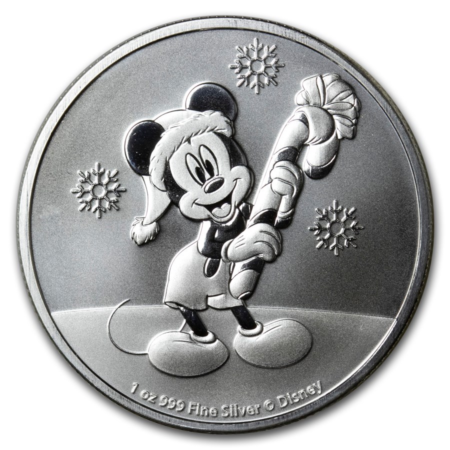 ディズニー銀貨　ミッキーマウス クリスマス2ドル銀貨　1オンス　シルバー　ニウエ 2020 未使用 | 紅林コイン