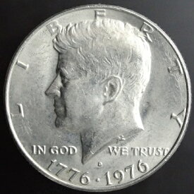 アメリカ　ケネディ　50セント白銅貨　1776-1976年（D）