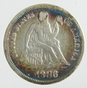 アメリカ　Seated Liberty Dime　自由の女神座像　1ダイム銀貨　1872年