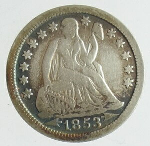 アメリカ Seated Liberty Dime 自由の女神座像 1ダイム銀貨 1853年