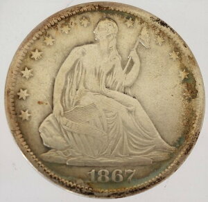 アメリカ LIBERTY SEATED Variety4　50セント銀貨 1837年-S