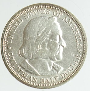 アメリカ　コロンビア博覧会記念　50セント銀貨　1893年