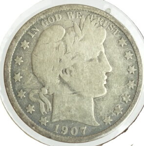 AJ@o[o[ n[t_[@Barber Half Dollar@50Zg݁@1907N