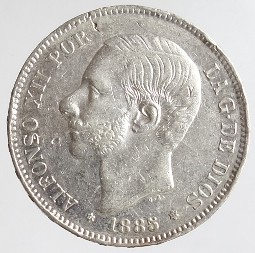 楽天市場スペイン スペイン王 アルフォンソペセタ銀貨 年